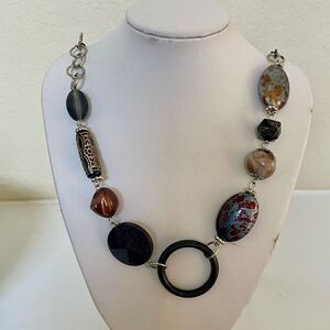 34” Mixed Media Long Beaded Necklace Womens Casual Boho Vintage Jewelry